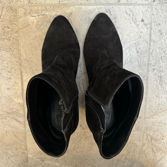 Black Suede Ankle Booties / Lug Sole / Wedge Heel / EU size 38 - Picture 3 of 5